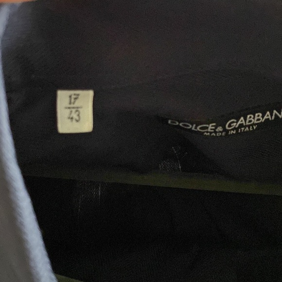 Mens Dolce & Gabbana Button Down Shirt Navy Sz 17/43 - Picture 5 of 6